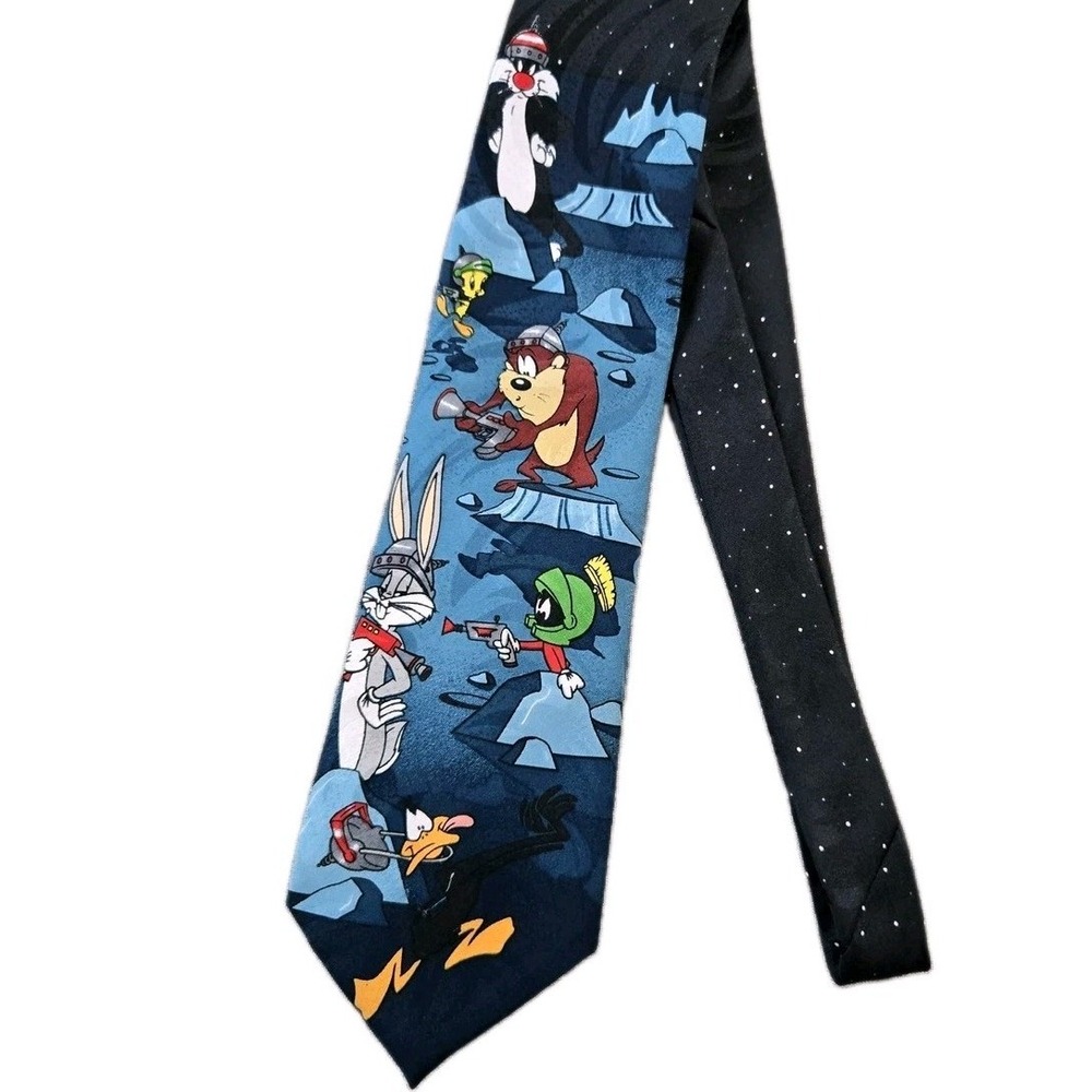 Looney Tunes Mania Men's Classic Neck Tie Space Antics Night Bugs Bunny Tweety